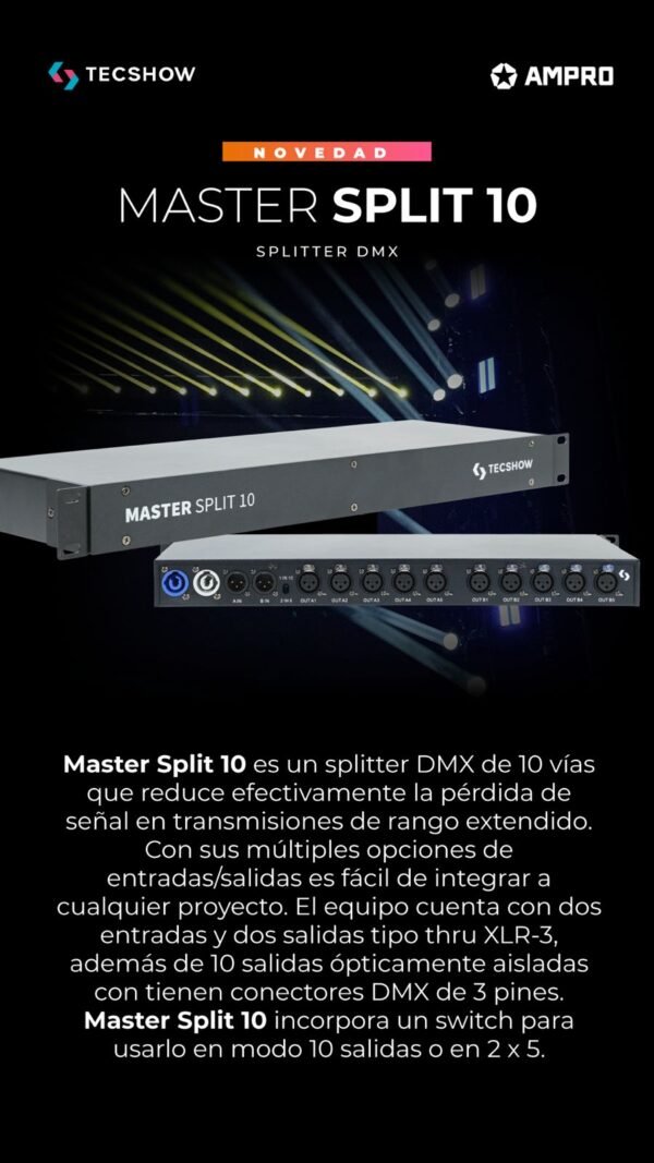 Splitter DMX Tecshow Lighting Master Split 10