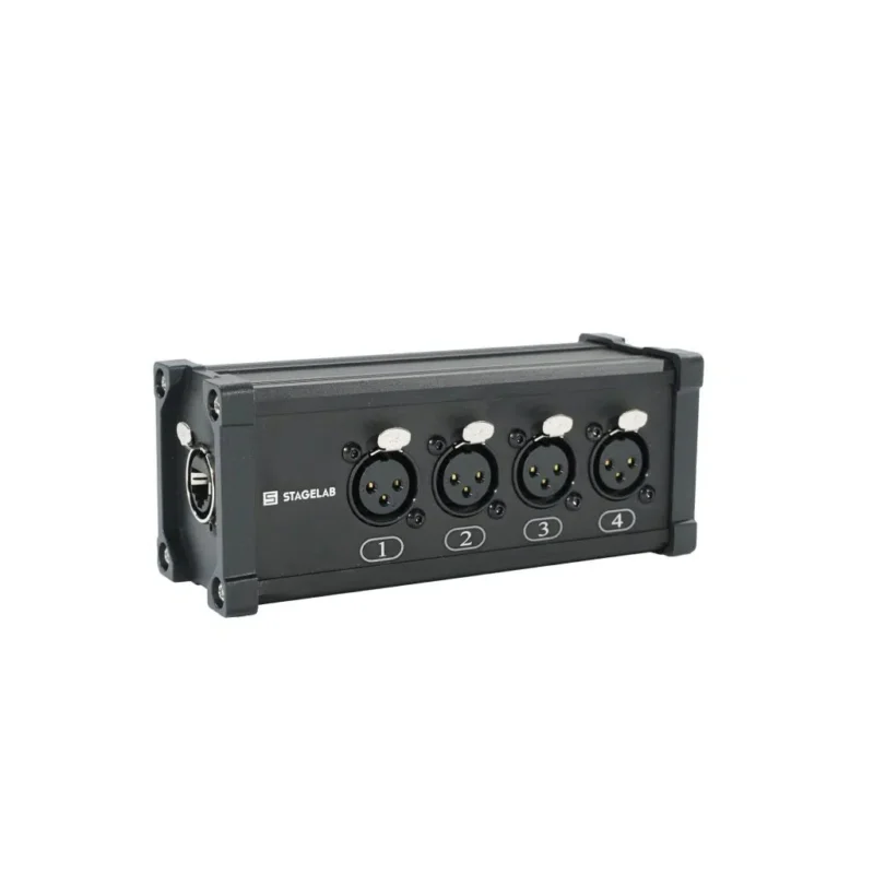 Caja adaptadora RJ45 a 4 entradas XLR hembra Stagelab RJ45H-4XLRH-B