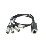 Adaptador de RJ45 hembra a 4 XLR macho con un largo de 1 metro Stagelab RJ45H-4XLRM-1M