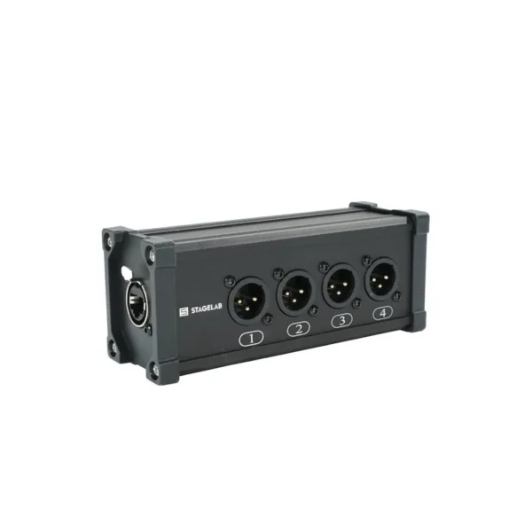 Caja adaptadora RJ45 a 4 entradas XLR macho Stagelab RJ45H-4XLRM-B