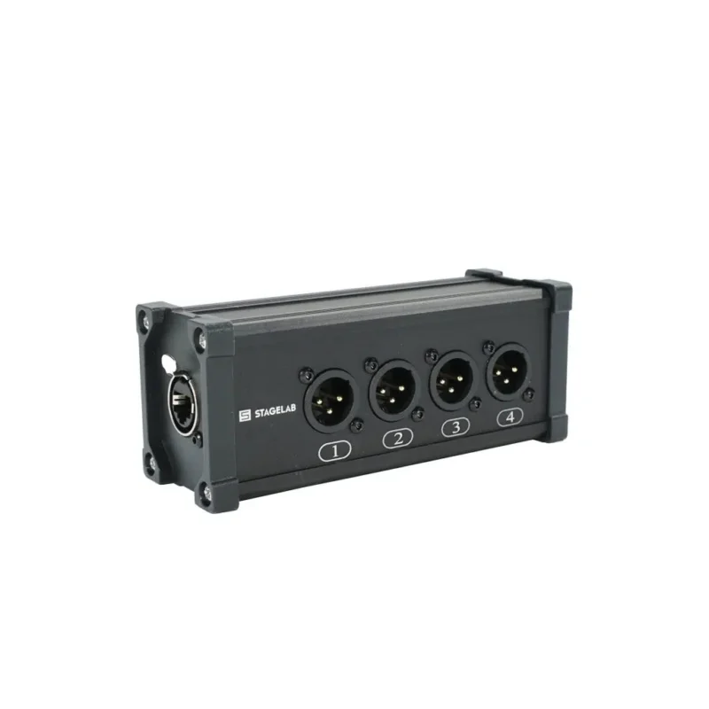 Caja adaptadora RJ45 a 4 entradas XLR macho Stagelab RJ45H-4XLRM-B