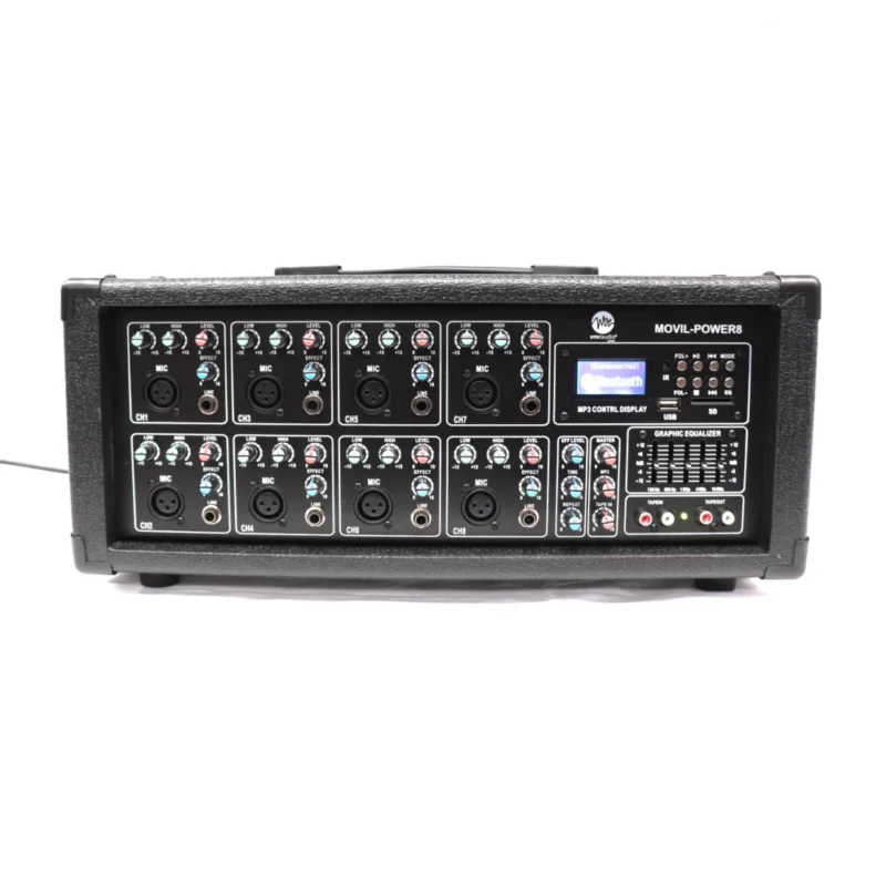 Consola Potenciada De 8 Canales Vmr Audio Movil-Power8