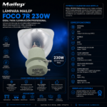 Lampara 7r Mailep Cabezal Movil Beam 230w - Imagen 9