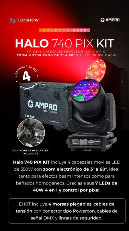 Cabezal móvil LED Tecshow Halo 740 Pix Kit 4U