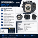 Lampara Para Proyector Epson S7 S8 W7 W8 X7 79 H309a Elplp54 - Imagen 7