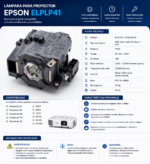 Lampara Proyector P/ Epson S5 X5 S6 X6 260d 77c 78 - Elplp41 - Imagen 5