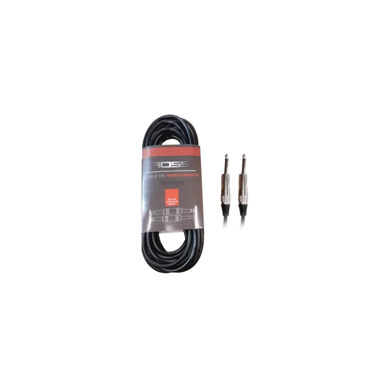 Ross CM-PP-6M Cable Plug-Plug 6 mts Para instrumentos Conector Metalico