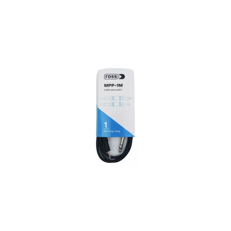 Ross MPP-1M Cable Mini Plug 3.5mm a Plug Stereo 6.5mm Metalico 1 metro