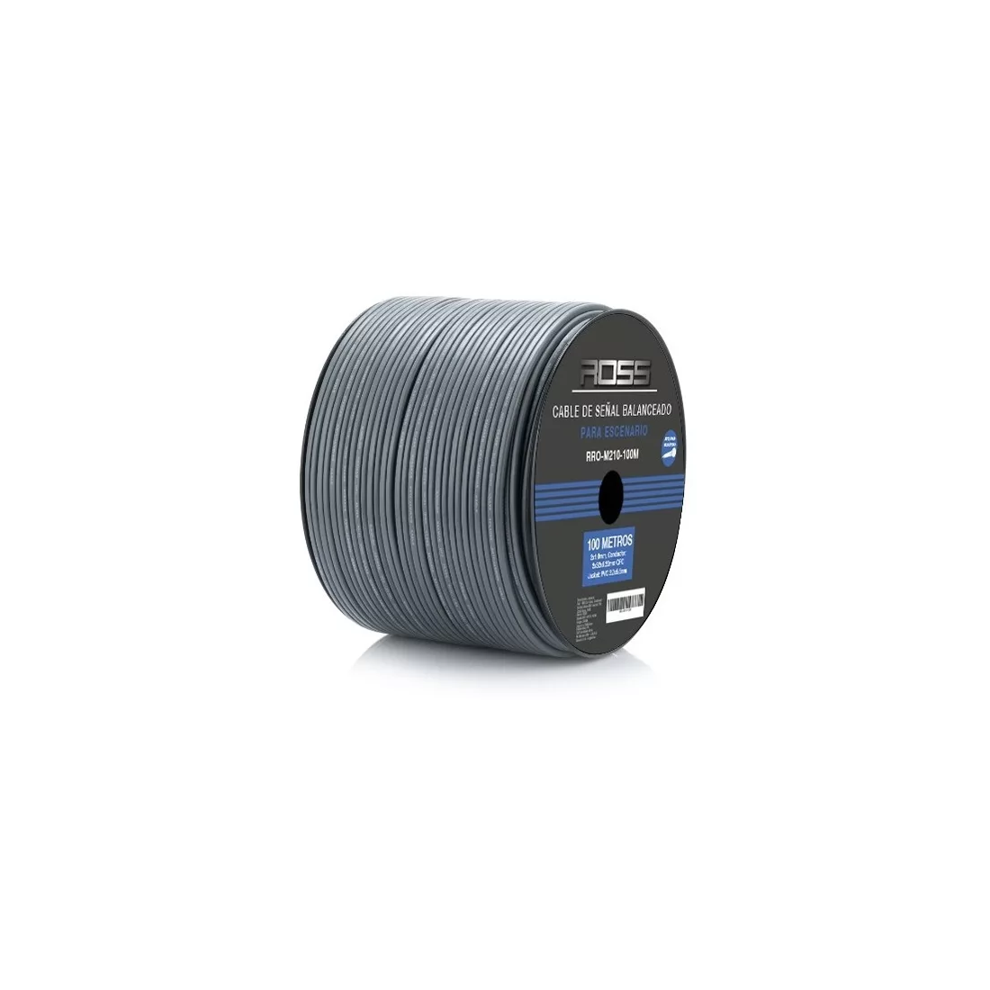 rro-c-cc-100m-rro-c-cc-100m Ross RRO-C-CC-100M Rollo de Cable para Microfono Balanceado 6mm x 100 metros Negro