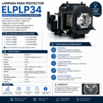 Lampara Proyector V13h010l34 Emp-62c 76c 82c X3 Elplp34 - Imagen 3