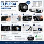 Lampara Proyector V13h010l34 Emp-62c 76c 82c X3 Elplp34 - Imagen 4