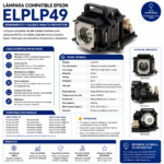 Lámpara Compatible Epson Elplp49 H291a H292a H293b H336a - Imagen 3