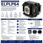 Lampara Para Proyector Epson 6155w Eb C710x 713x Elplp64 - Imagen 6
