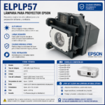 Lampara Para Proyector Epson Eb-440w Eb 450w Eb 460w Elplp57 - Imagen 3