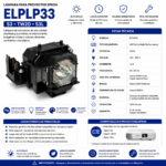 Lámpara para Proyector Epson S3 / TW20 / S3L ELPLP33 - Imagen 6