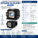 Lampara Para Proyector Para Epson Elplp87 V13h010l87 - Imagen 3